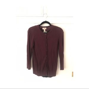 Purple button up sweater